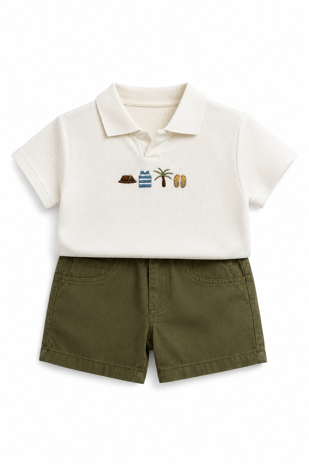 Gabardin Şortlu Tropical Takım 3-7 Yaş Haki