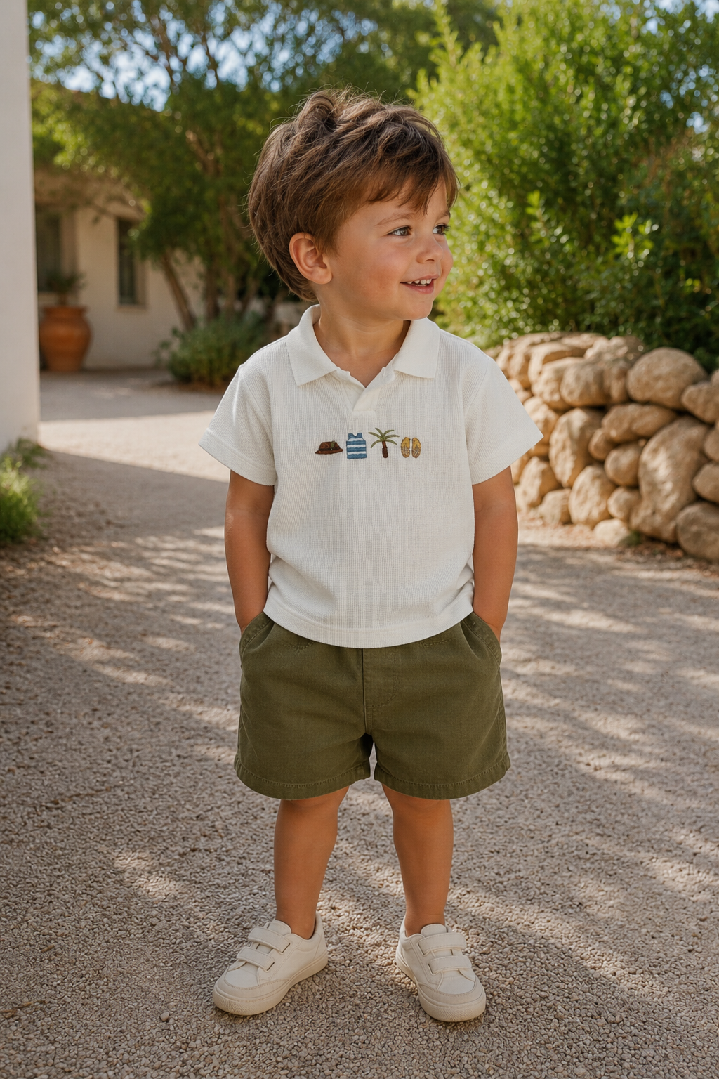 Gabardin Şortlu Tropical Takım 3-7 Yaş Haki