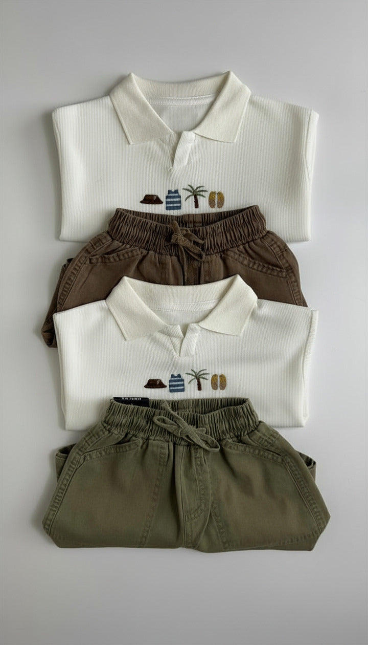 Gabardin Şortlu Tropical Takım 3-7 Yaş Haki