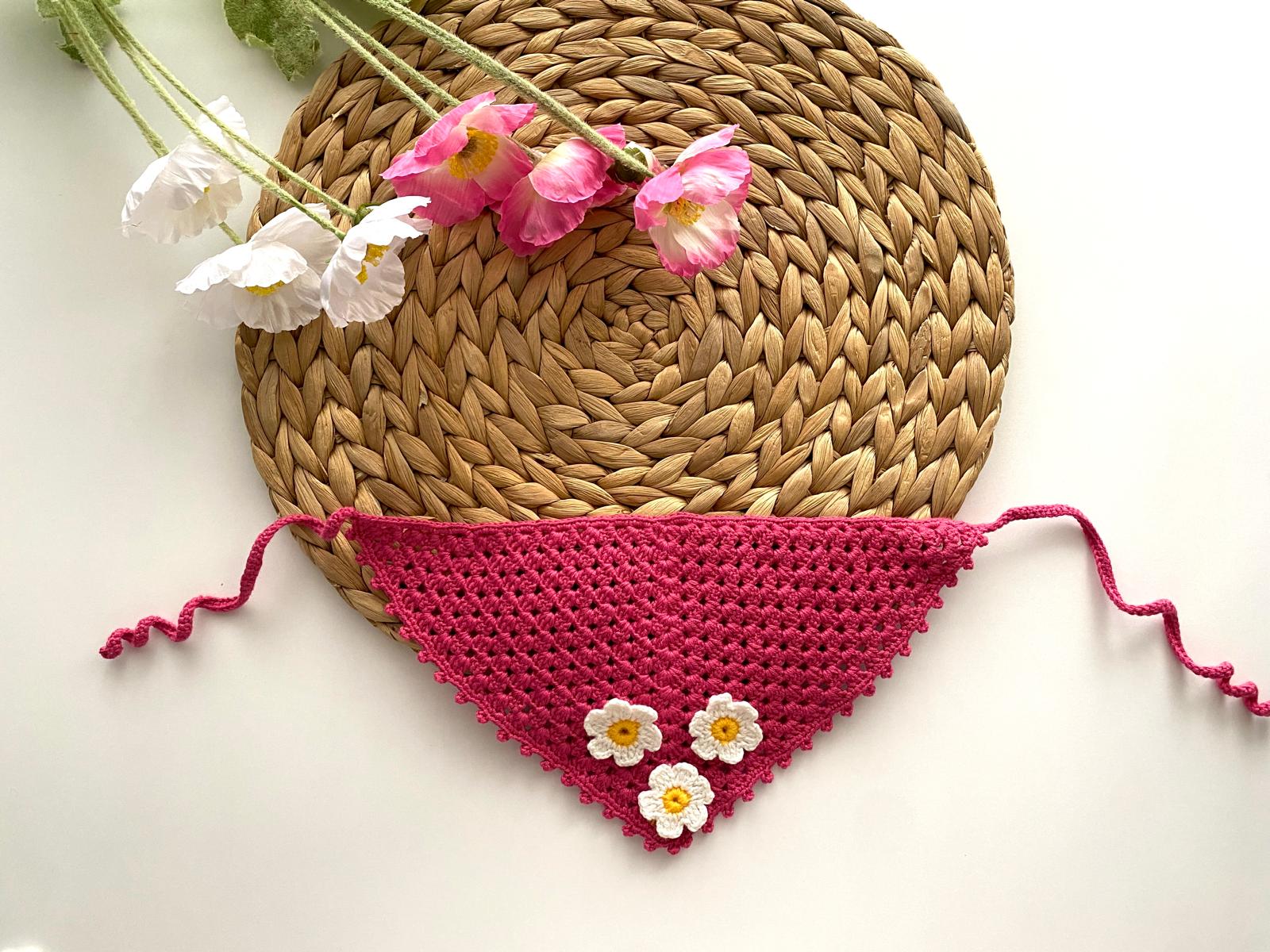 Çiçekli Pembe Bandana