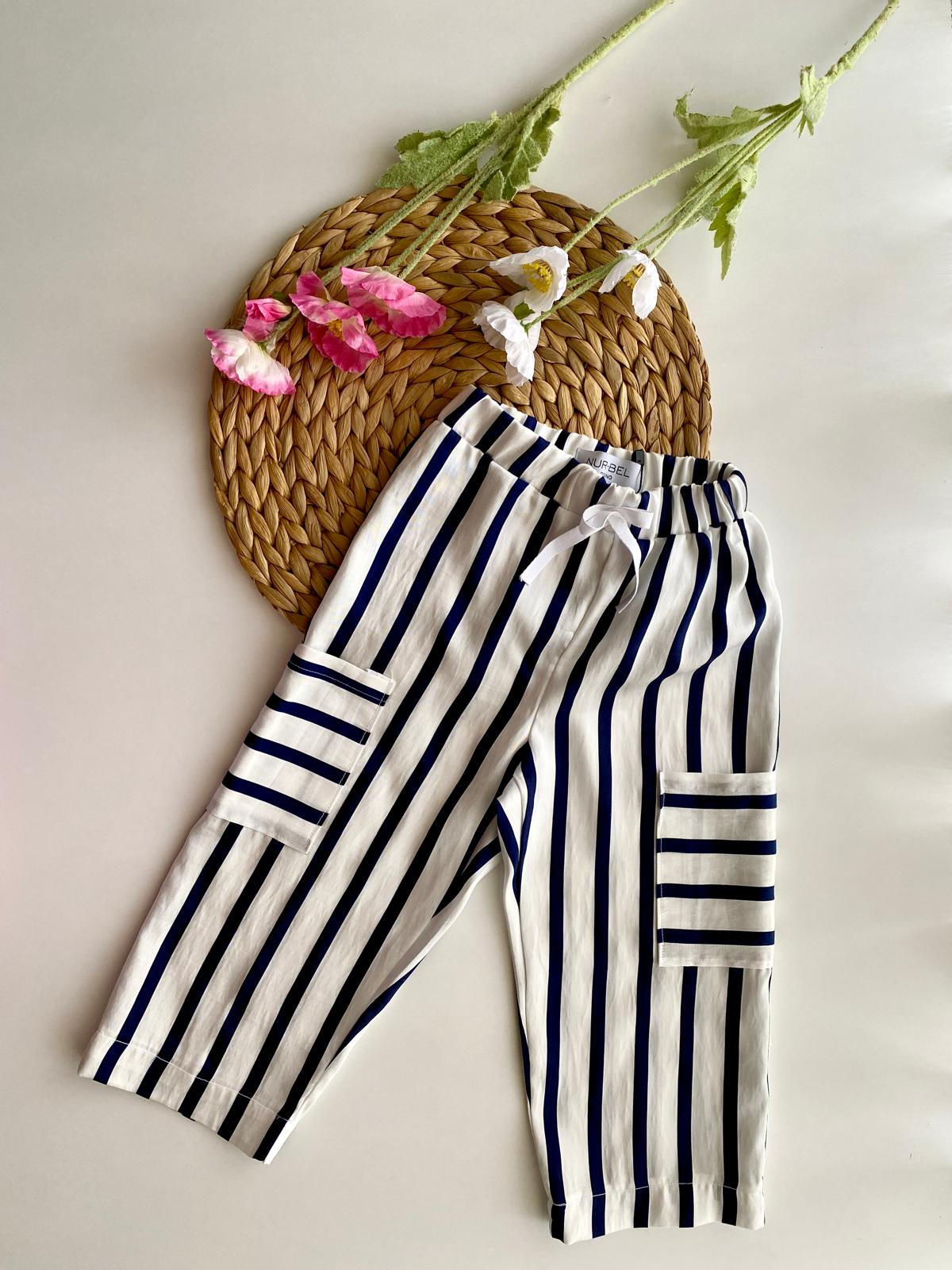 Lacivert Çizgili Pantalon