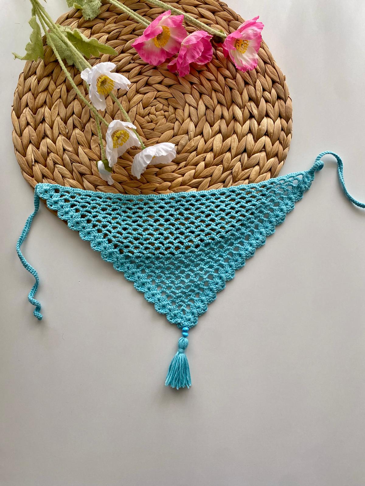 Mavi Püsküllü Bandana